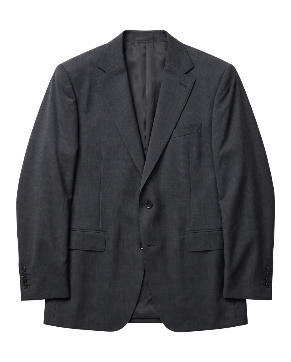 Men's Black Wool Slim Fit Notch Lapel 2-Button Suit – view 4
