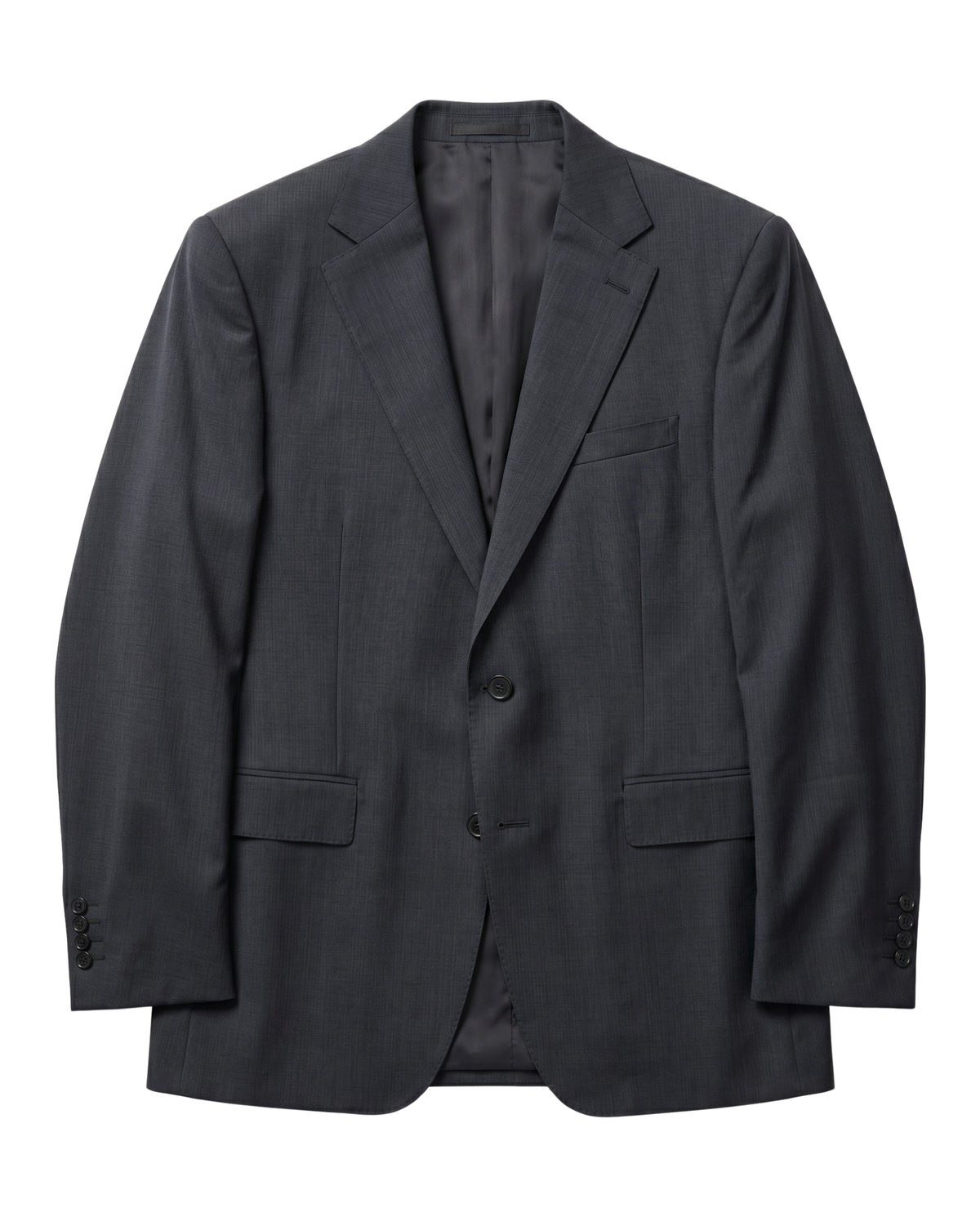 Men's Black Wool Slim Fit Notch Lapel 2-Button Suit – view 4