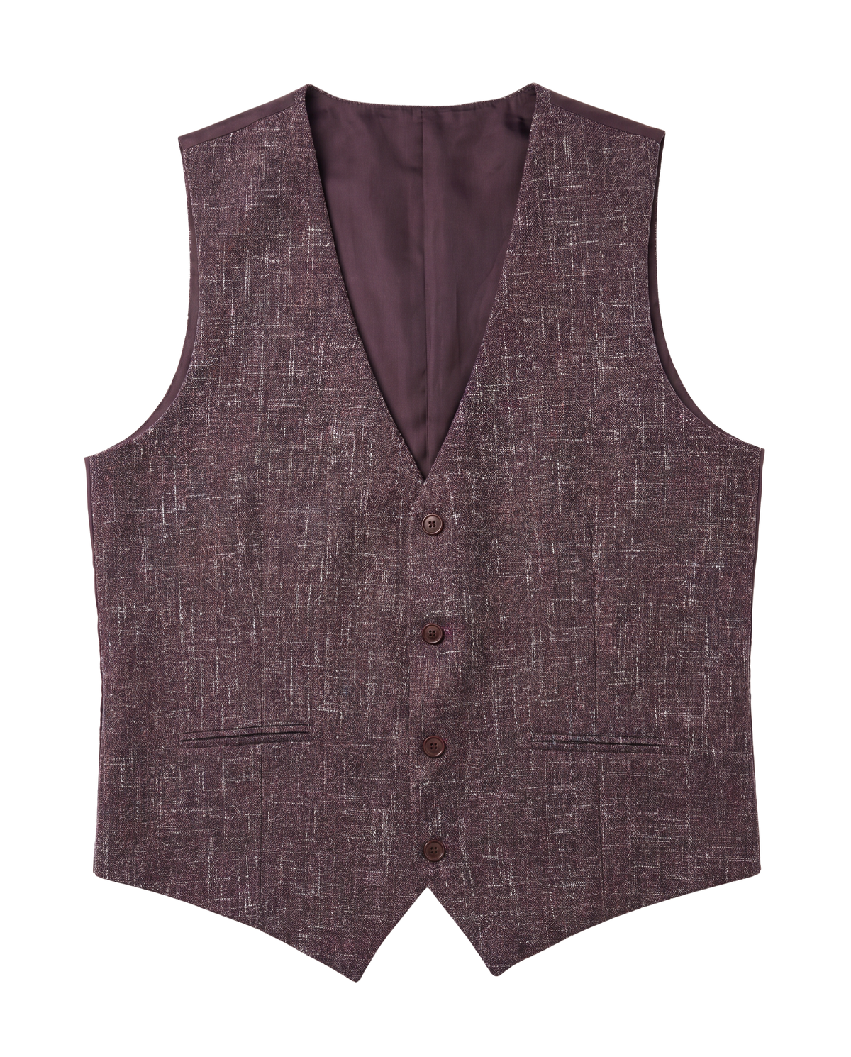 Men's Burgundy Wool Blend Slim Fit Notch Lapel 3-Button Suit – view 6