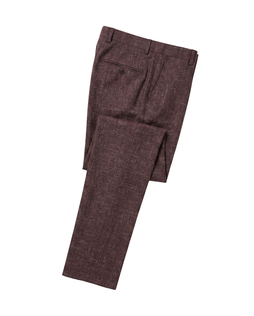 Men's Burgundy Wool Blend Slim Fit Notch Lapel 3-Button Suit – view 8