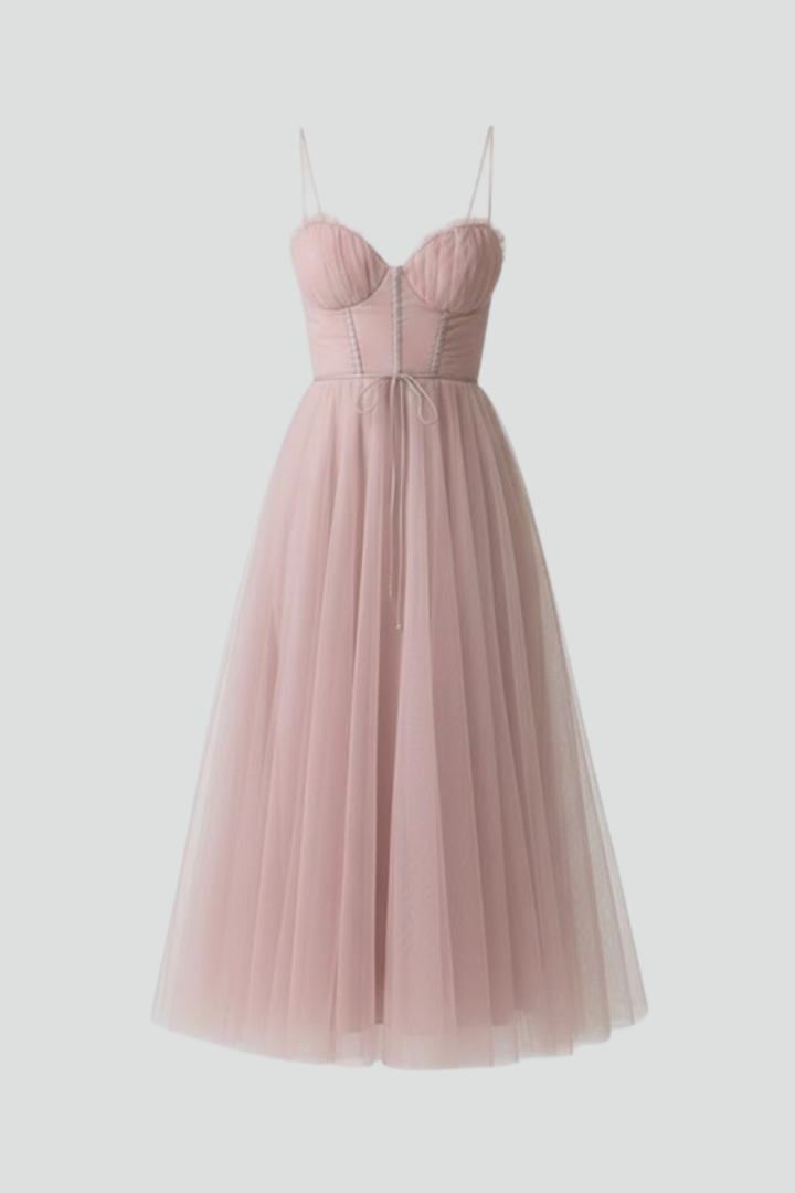 Women's Tulle Dress with Sweetheart Neckline – Formal Evening & Party Dress