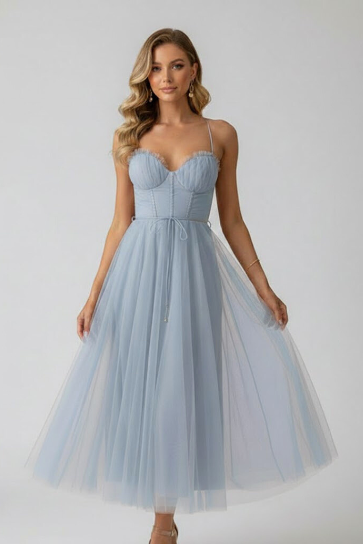 Women's Tulle Dress with Sweetheart Neckline – Formal Evening & Party Dress