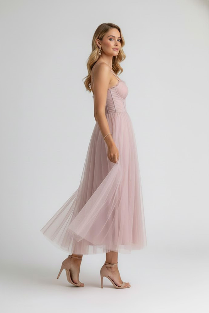 Women's Tulle Dress with Sweetheart Neckline – Formal Evening & Party Dress