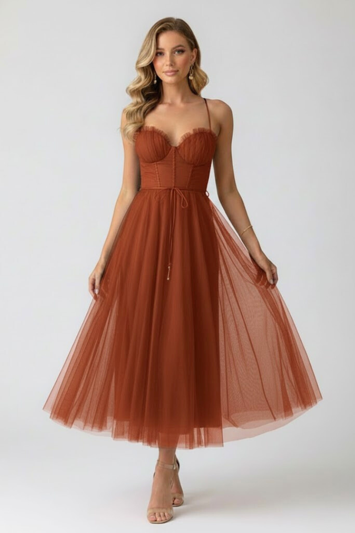Women's Tulle Dress with Sweetheart Neckline – Formal Evening & Party Dress