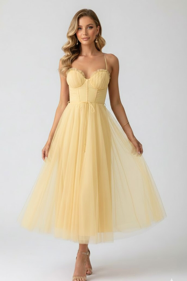 Women's Tulle Dress with Sweetheart Neckline – Formal Evening & Party Dress