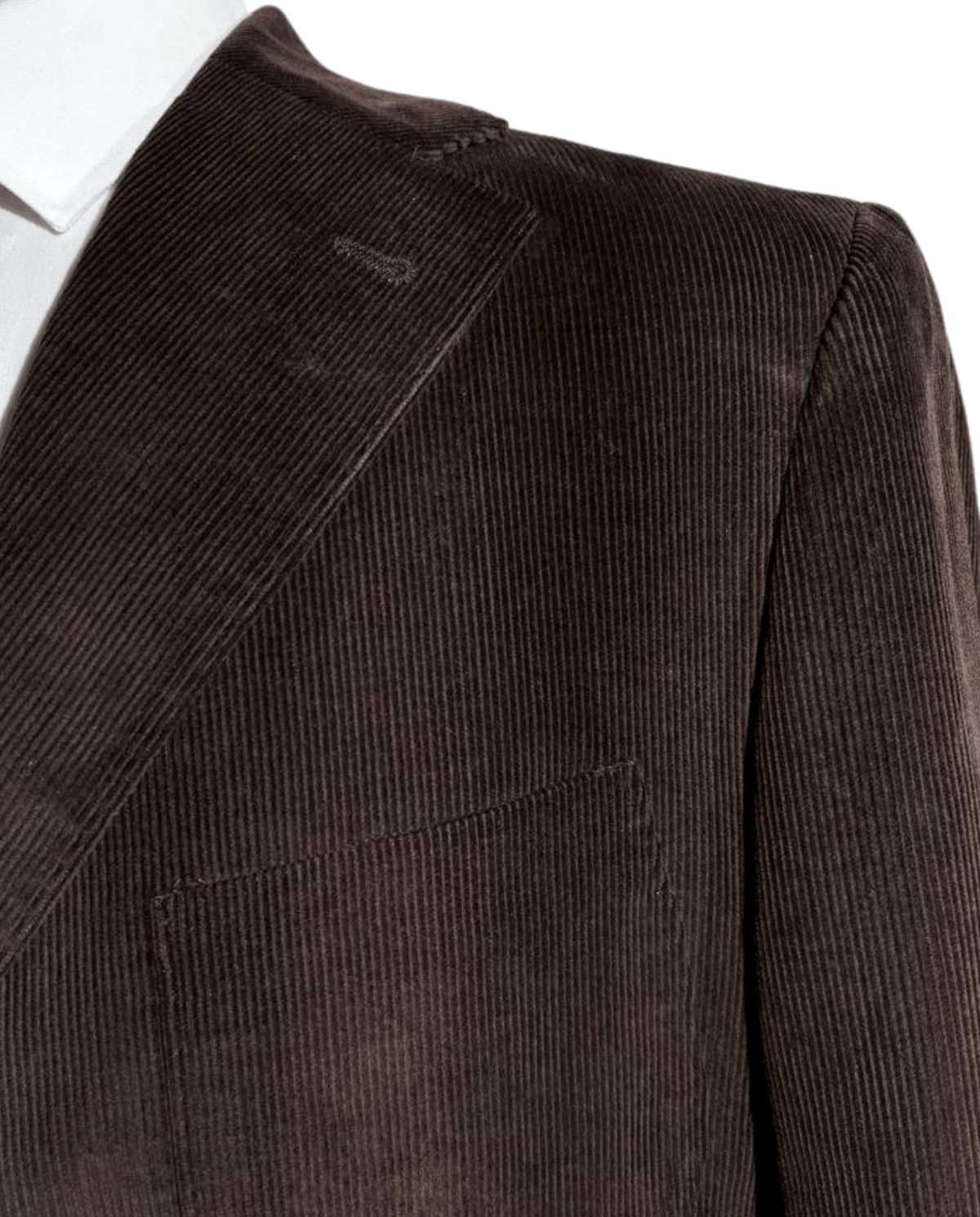 Men's Brown Corduroy Notch Lapel Slim Fit 3-Button Cotton Suit – view 6