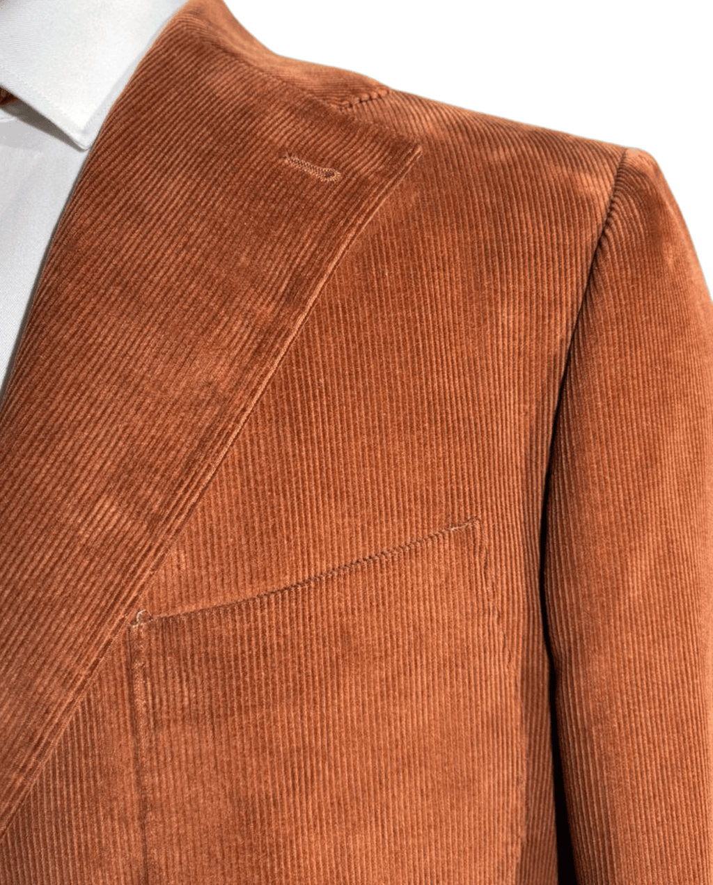 Men's Burnt Orange Corduroy Notch Lapel Slim Fit 3-Button Cotton Suit – view 6