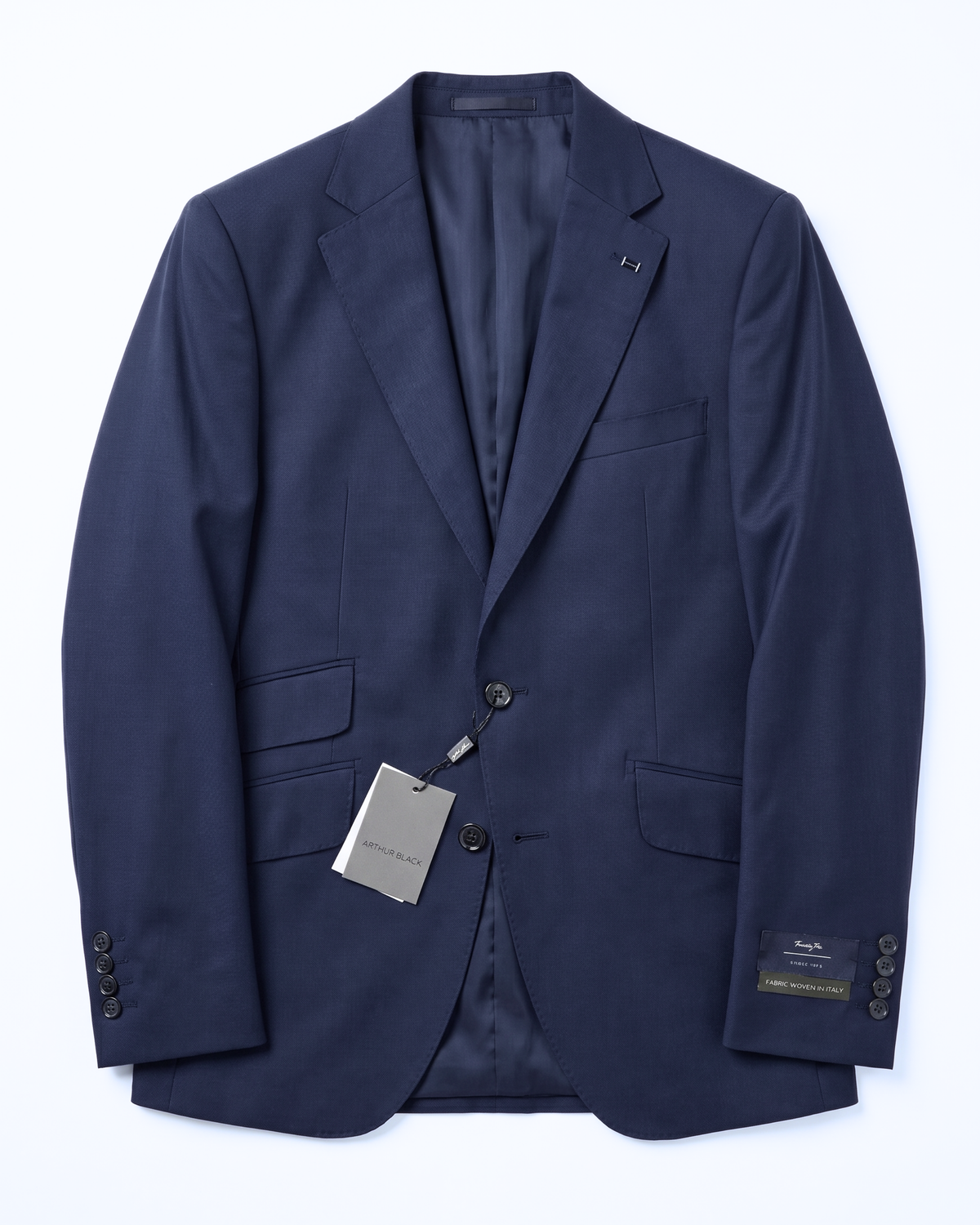 Men's Solid Dark Blue Slim Fit Gabardine Wool 2-Button Suit – view 4