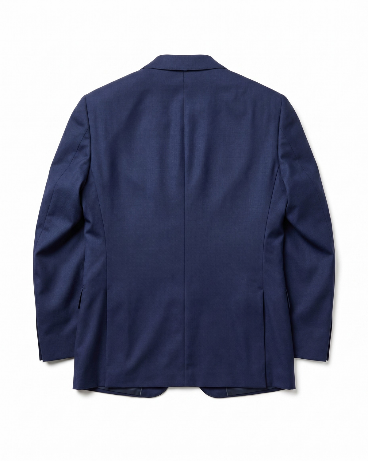 Men's Solid Dark Blue Slim Fit Gabardine Wool 2-Button Suit – view 5