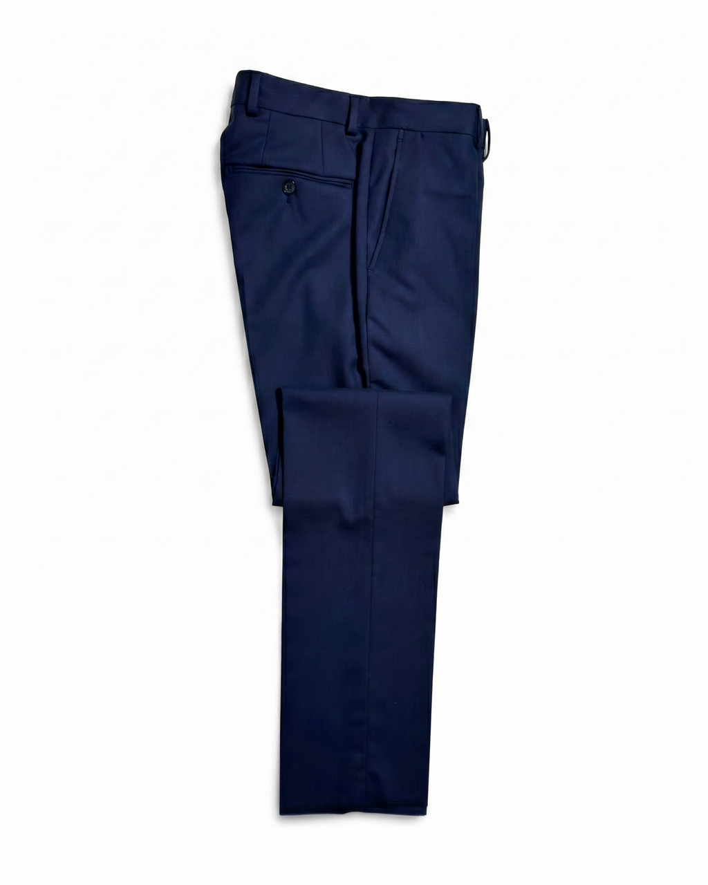 Men's Solid Dark Blue Slim Fit Gabardine Wool 2-Button Suit – view 6
