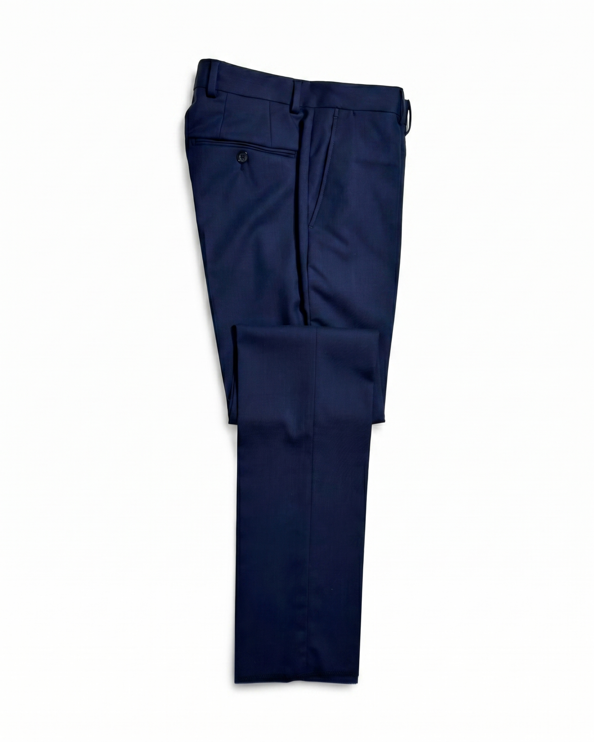 Men's Solid Dark Blue Slim Fit Gabardine Wool 2-Button Suit – view 6