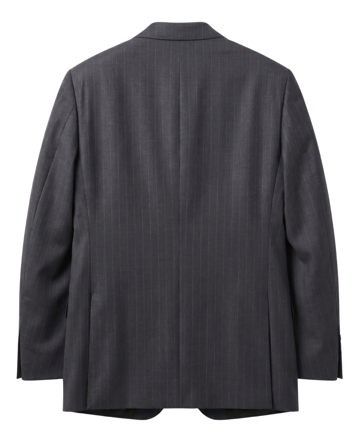 Men's Charcoal Gray Pinstriped Classic Fit Wool 2-Button Suit – view 3
