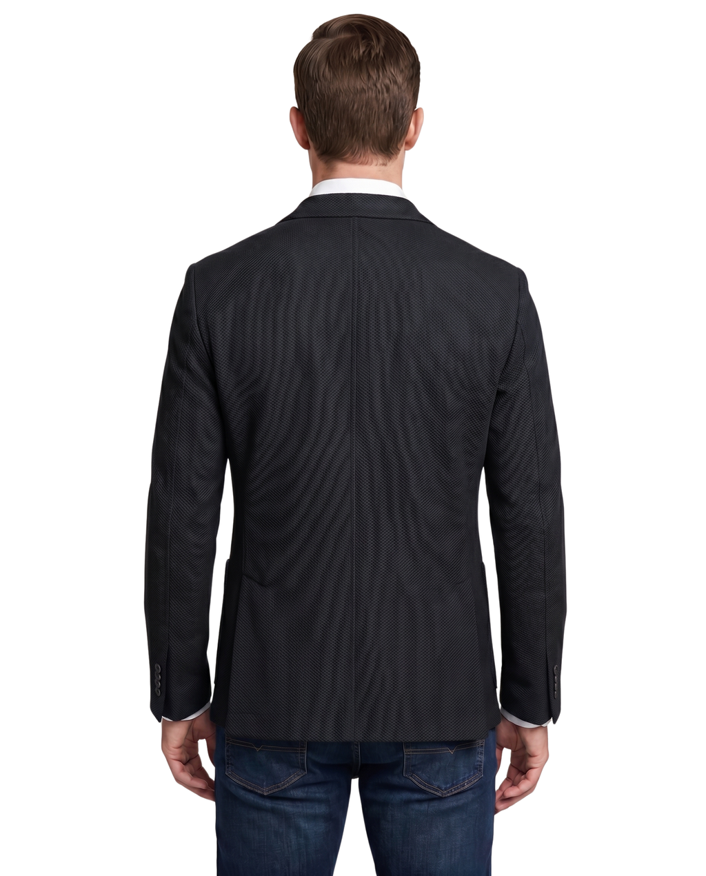 Men's Black Technical Weave Slim Fit 4 Way Stretch Air Blazer – view 7