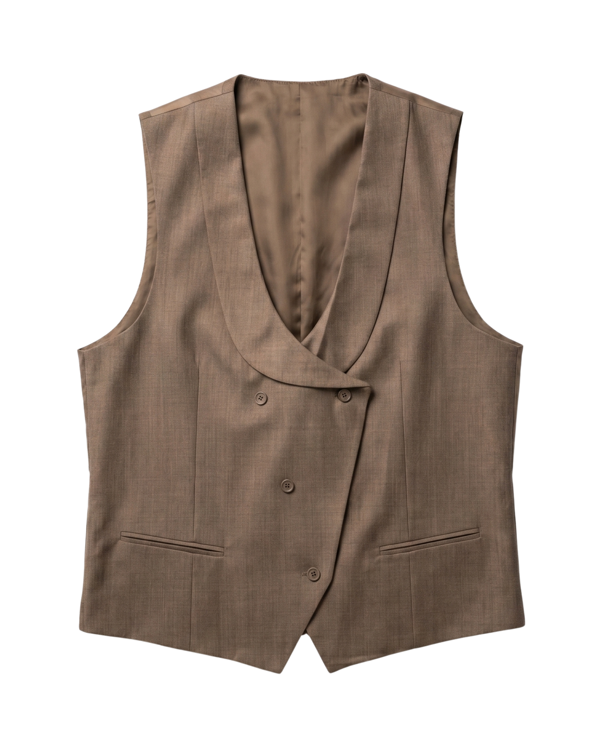 Men's Camel Tan Classic Fit Peak Lapels Wool 3-Piece Suit – view 5