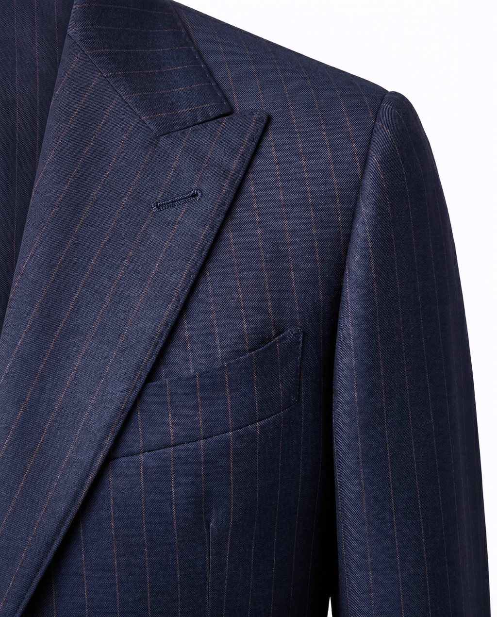 Men's Navy & Orange Pinstripe Classic Fit 2-Button Wool Suit – view 3