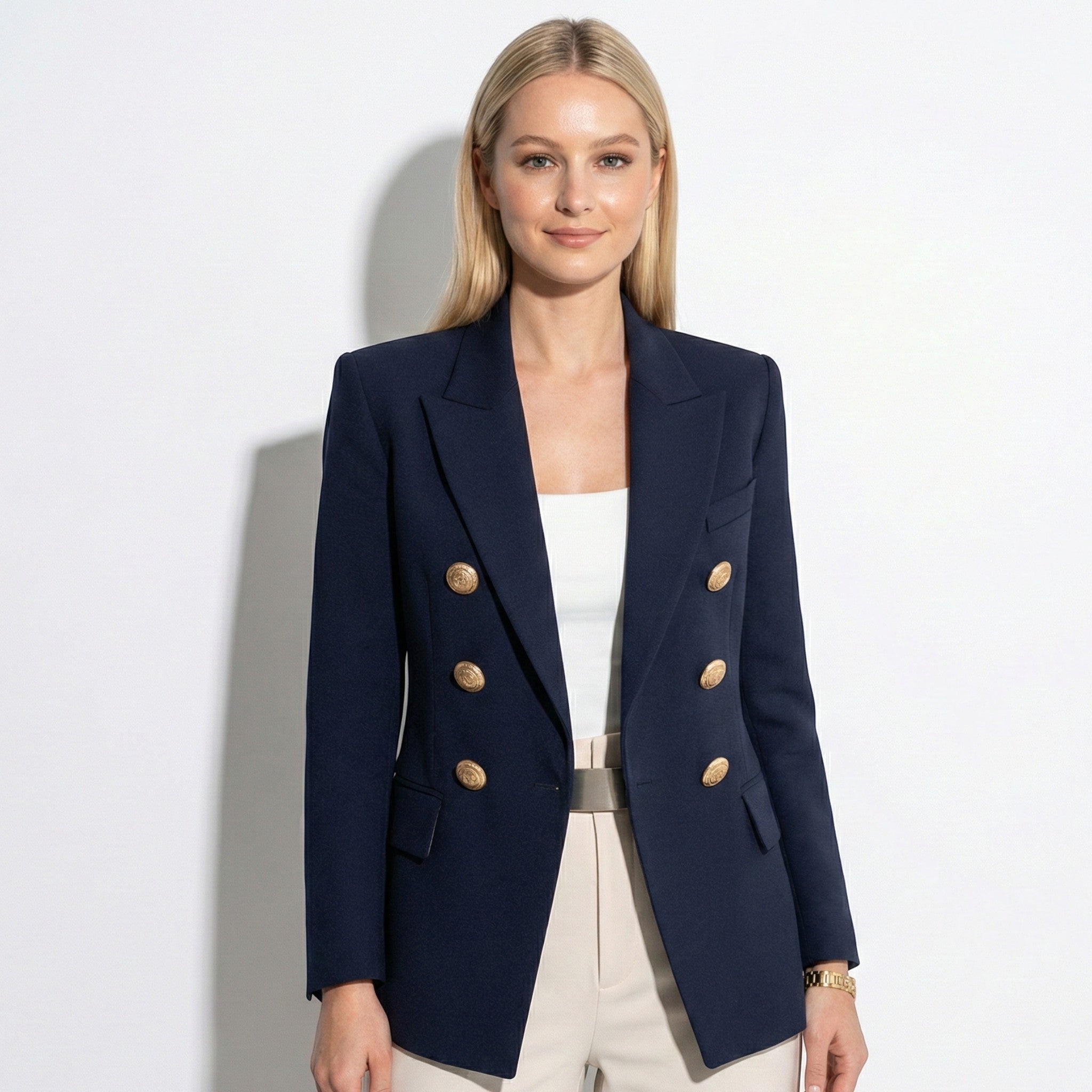 Women's Button-Up Blazer – Tailored Single-Breasted Jacket for Office & Smart Wear