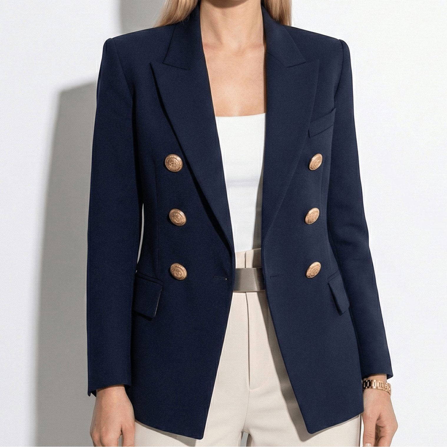 Women's Button-Up Blazer – Tailored Single-Breasted Jacket for Office & Smart Wear