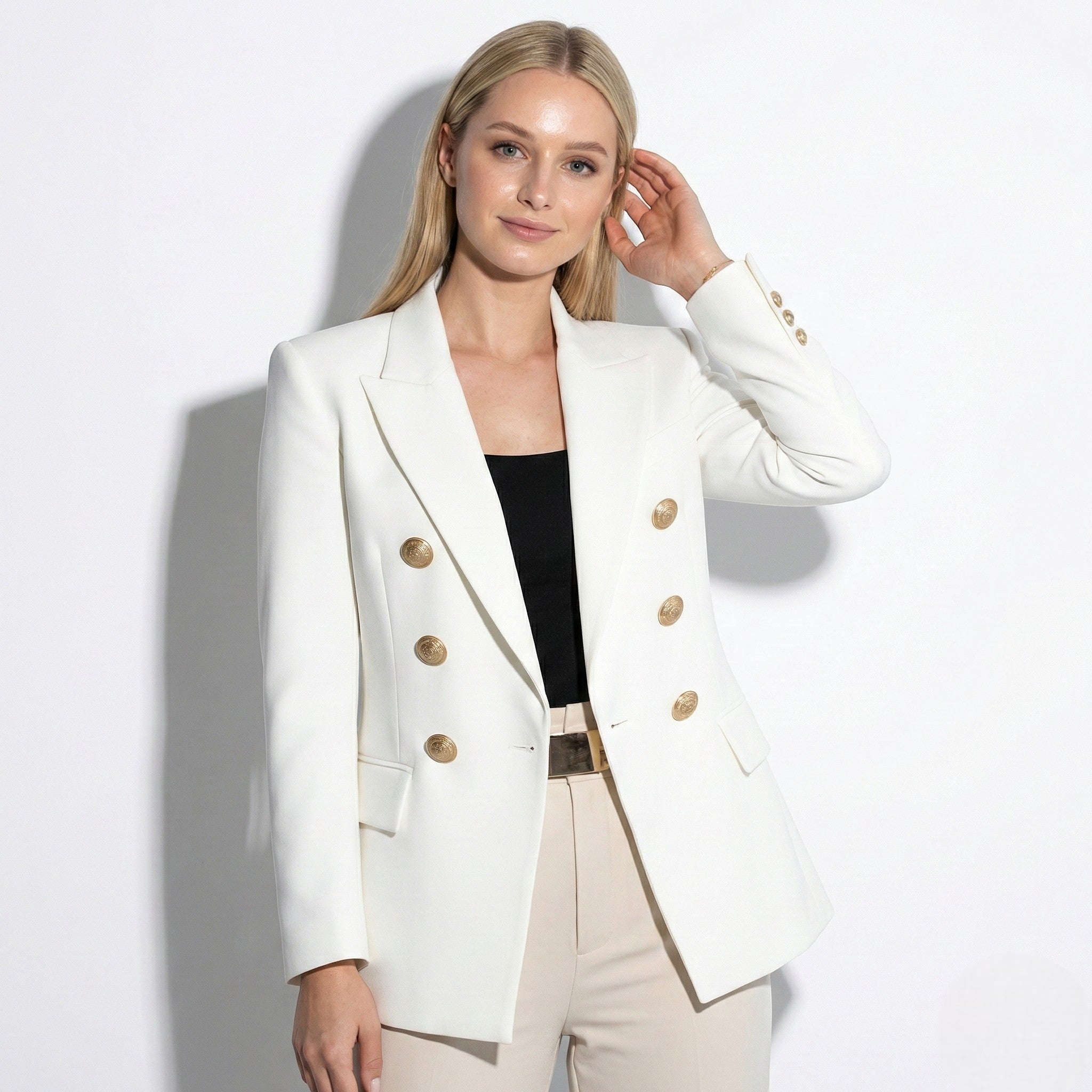 Women's Button-Up Blazer – Tailored Single-Breasted Jacket for Office & Smart Wear