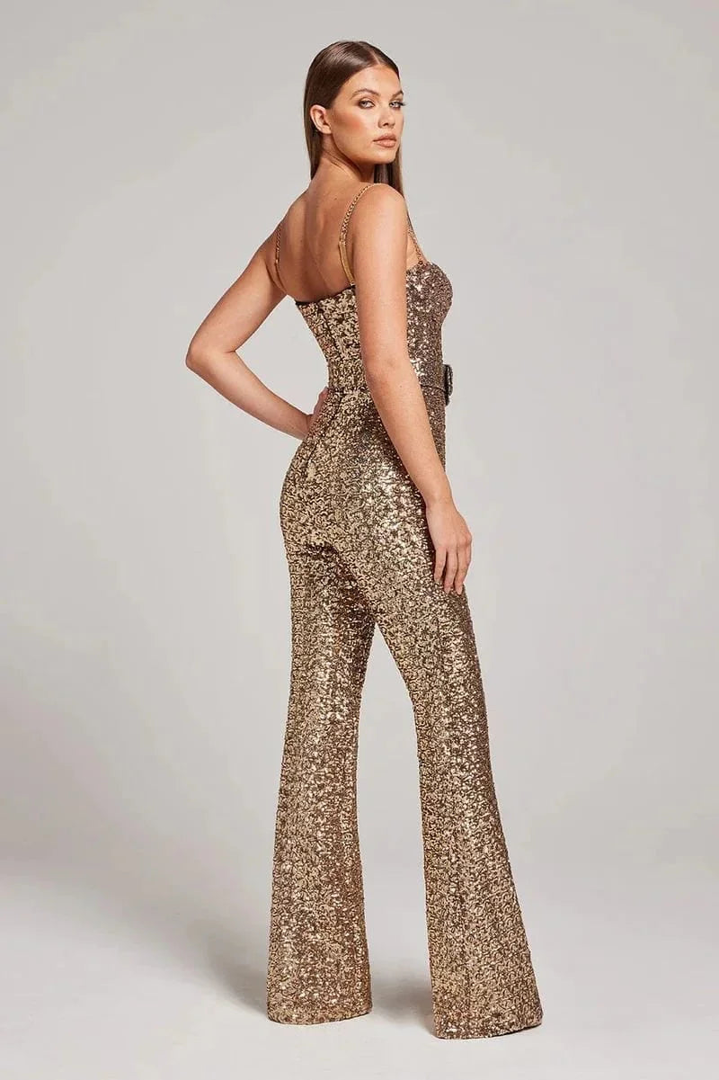 Women's Sequin Jumpsuit – Sparkling Evening & Party One-Piece