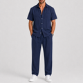 Men's Summer Set – Shirt & Wide-Leg Trousers Two-Piece Outfit