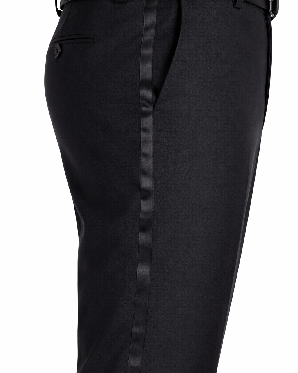 Men's Black Peak Lapel Wool Slim Fit Tuxedo – view 7