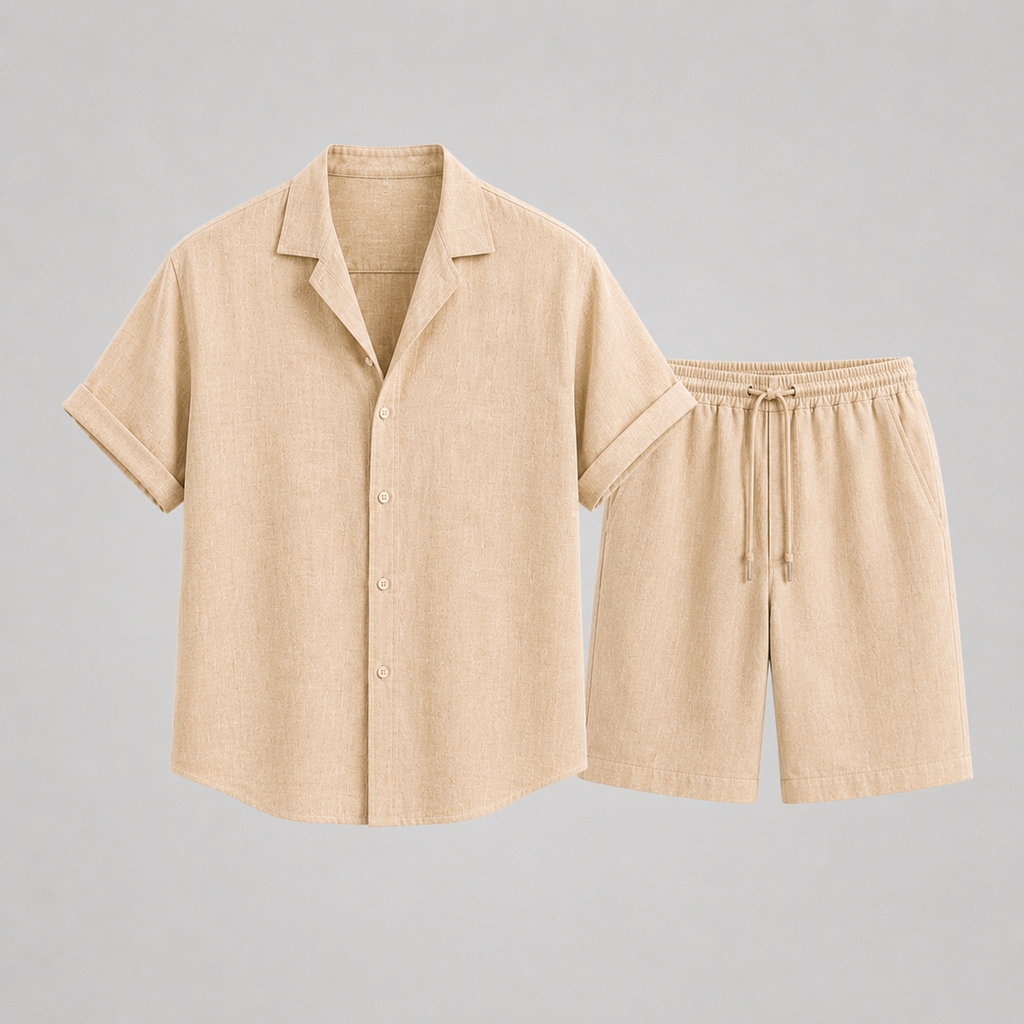 Men's Linen Set – Relaxed Two-Piece Shirt & Trousers Summer Outfit