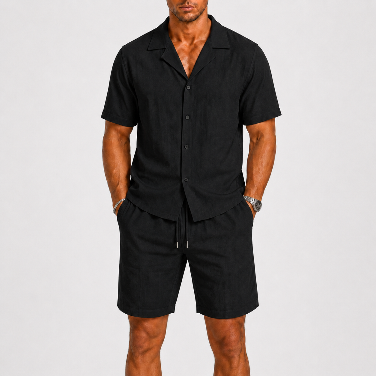 Men's Linen Set – Relaxed Two-Piece Shirt & Trousers Summer Outfit