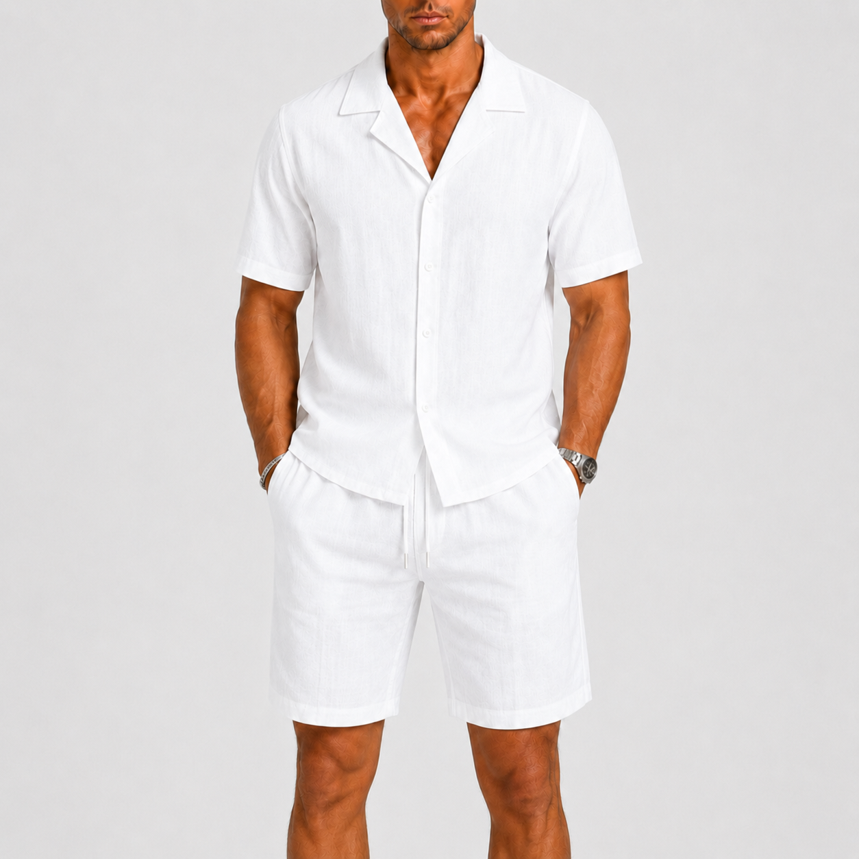 Men's Linen Set – Relaxed Two-Piece Shirt & Trousers Summer Outfit
