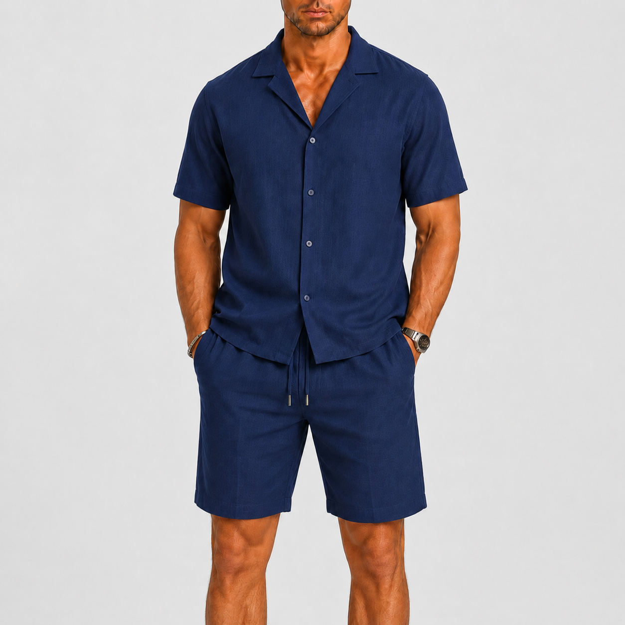 Men's Linen Set – Relaxed Two-Piece Shirt & Trousers Summer Outfit