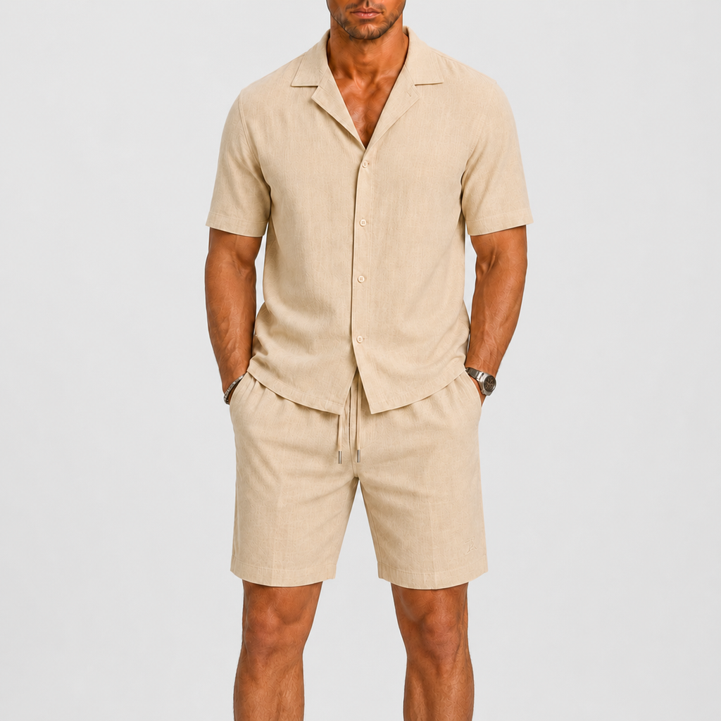 Men's Linen Set – Relaxed Two-Piece Shirt & Trousers Summer Outfit
