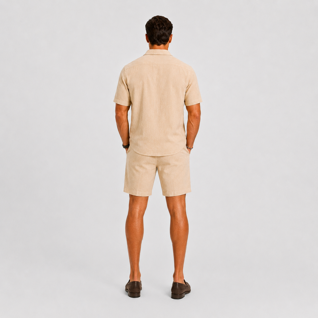 Men's Linen Set – Relaxed Two-Piece Shirt & Trousers Summer Outfit