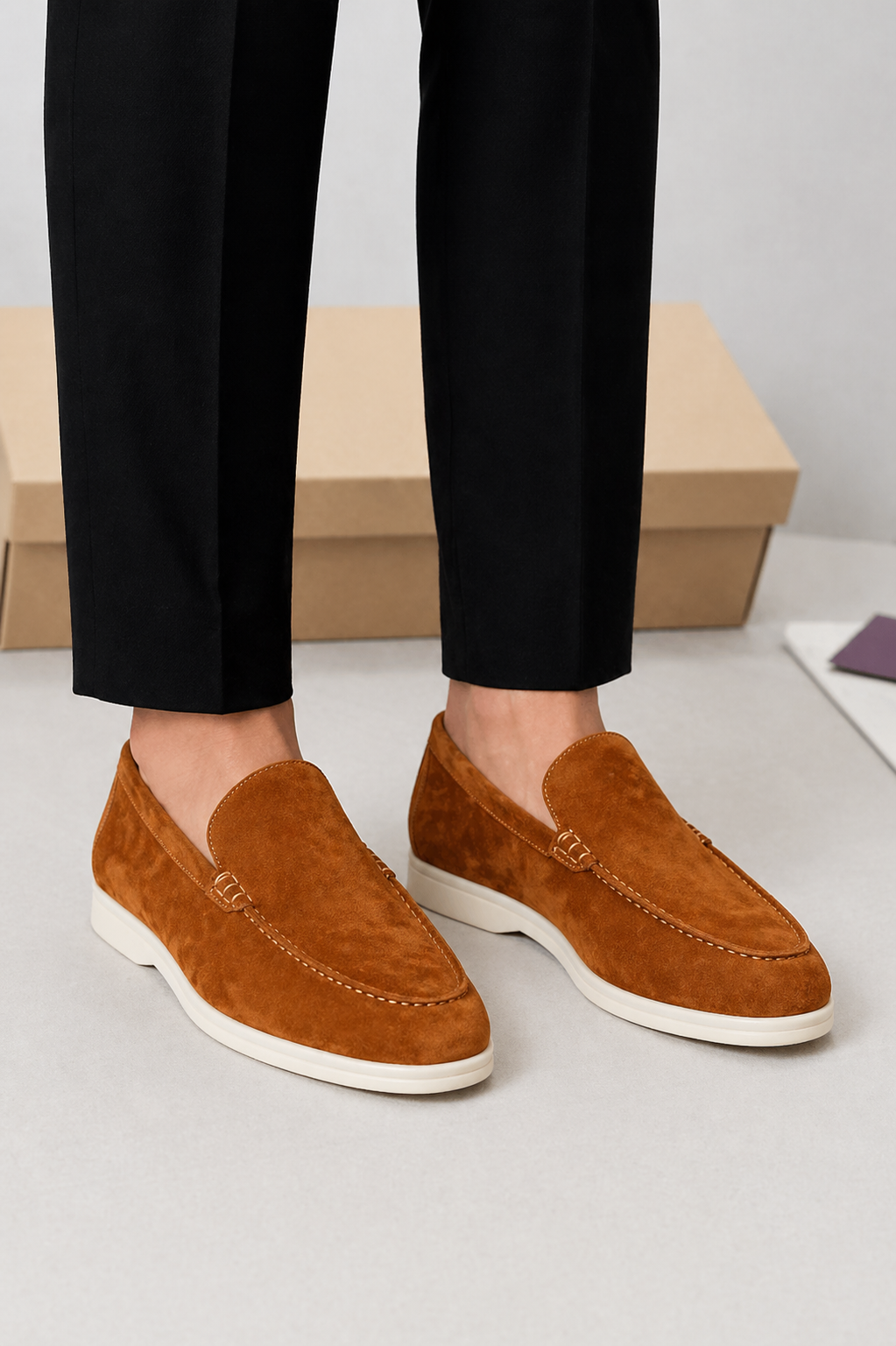 Men's Suede Loafers – Classic Slip-On Moccasin Shoes