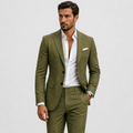 Men's Linen Suit – Slim-Fit Two-Piece Summer Blazer & Trousers