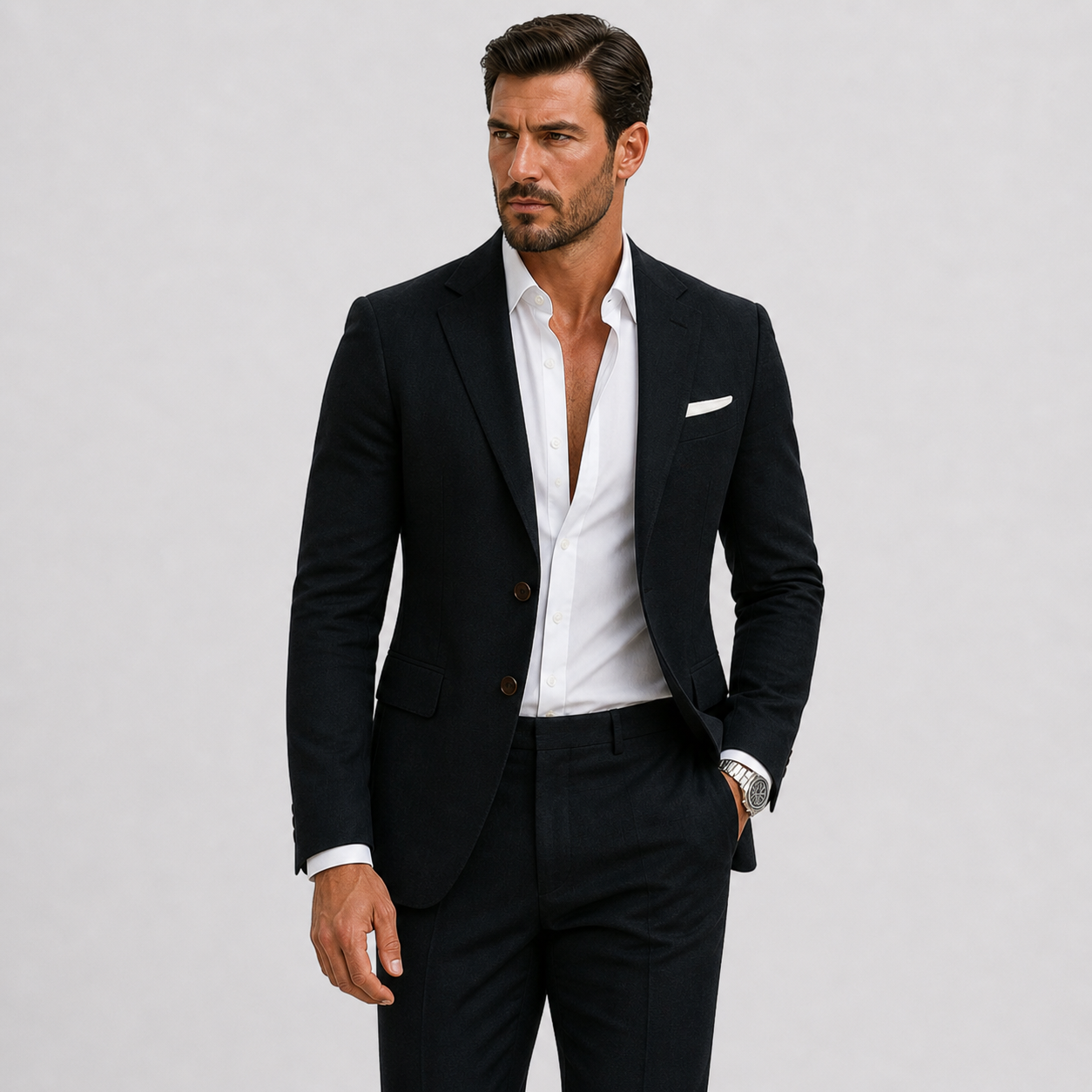 Men's Linen Suit – Slim-Fit Two-Piece Summer Blazer & Trousers