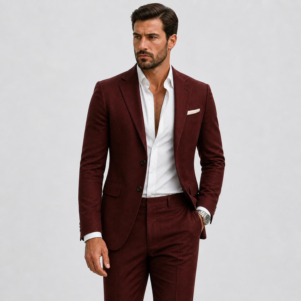 Men's Linen Suit – Slim-Fit Two-Piece Summer Blazer & Trousers
