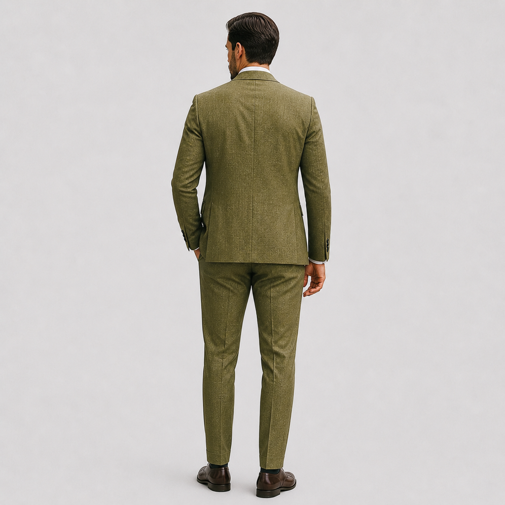 Men's Linen Suit – Slim-Fit Two-Piece Summer Blazer & Trousers