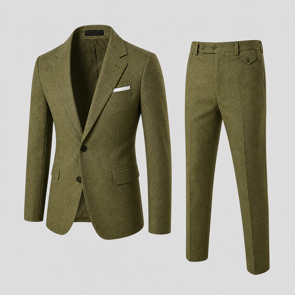 Men's Linen Suit – Slim-Fit Two-Piece Summer Blazer & Trousers