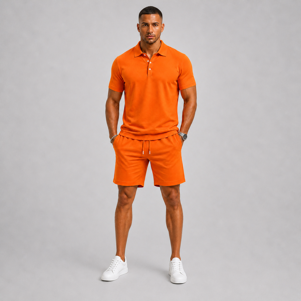 Men's Sports Set – Lightweight Polo & Shorts Two-Piece Summer Outfit