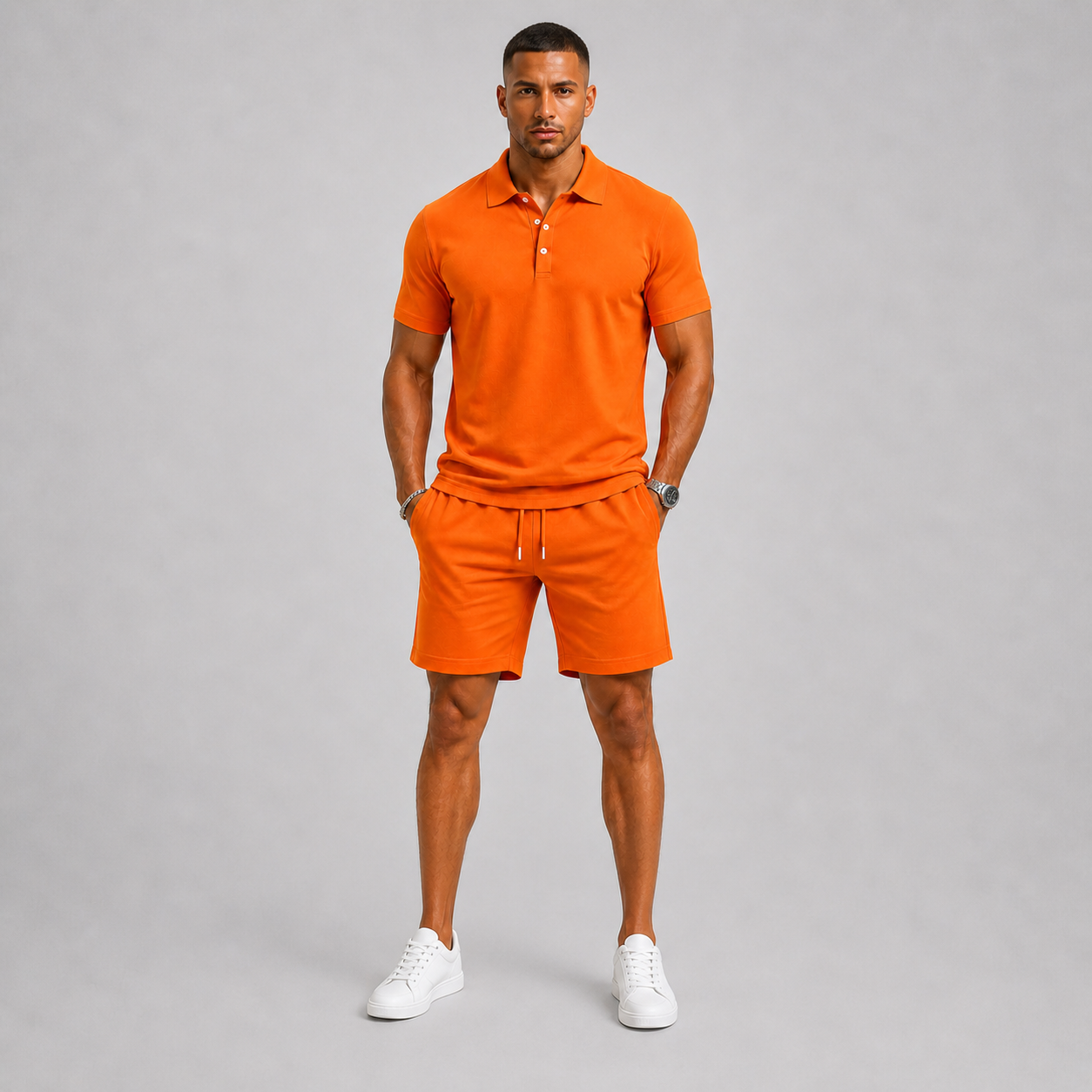 Men's Sports Set – Lightweight Polo & Shorts Two-Piece Summer Outfit
