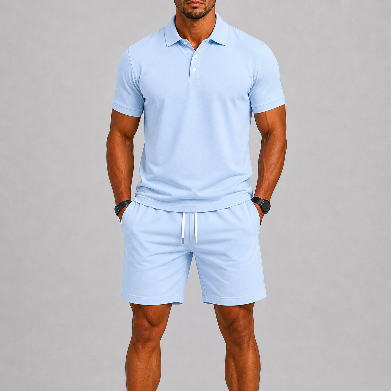 Men's Sports Set – Lightweight Polo & Shorts Two-Piece Summer Outfit