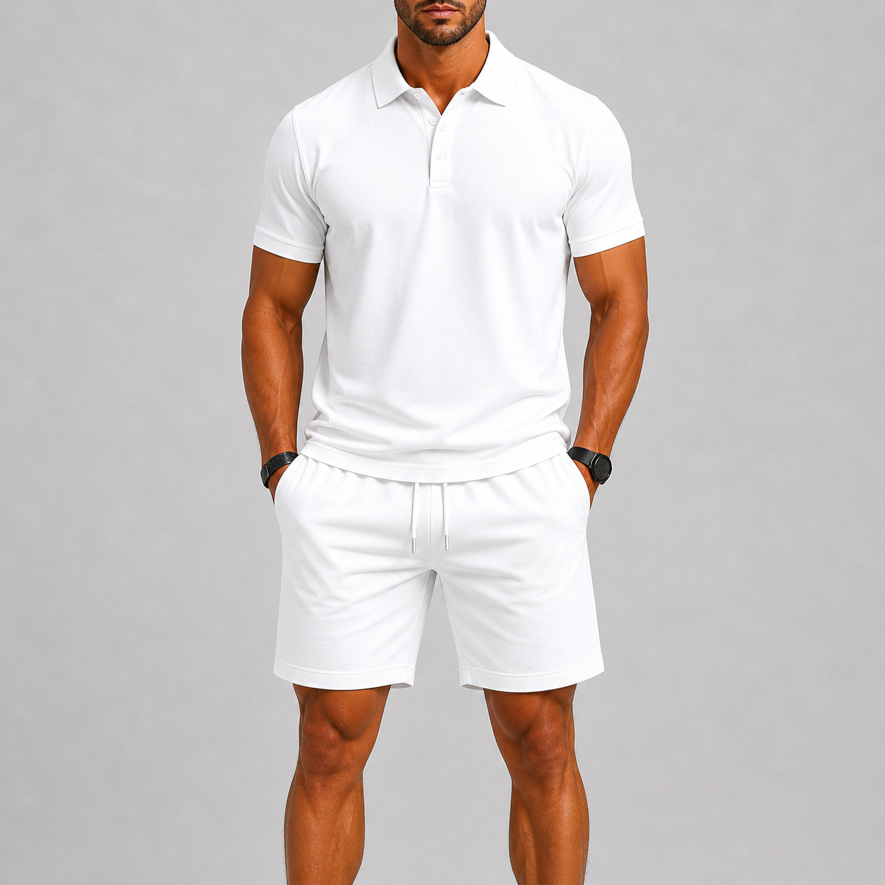 Men's Sports Set – Lightweight Polo & Shorts Two-Piece Summer Outfit