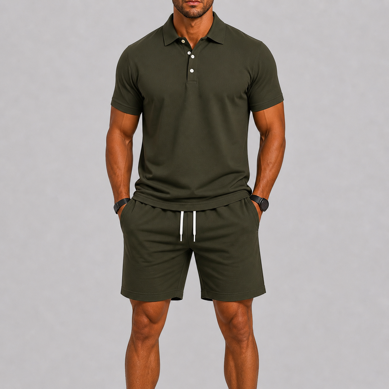Men's Sports Set – Lightweight Polo & Shorts Two-Piece Summer Outfit