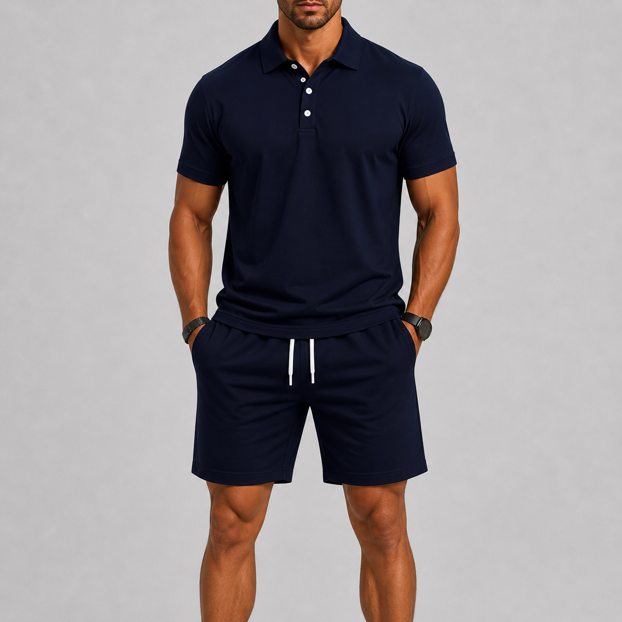 Men's Sports Set – Lightweight Polo & Shorts Two-Piece Summer Outfit