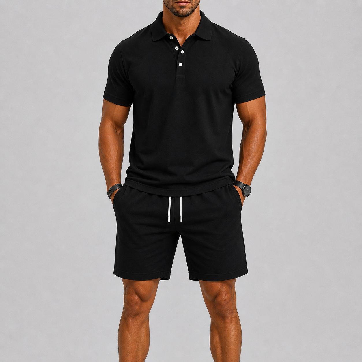 Men's Sports Set – Lightweight Polo & Shorts Two-Piece Summer Outfit