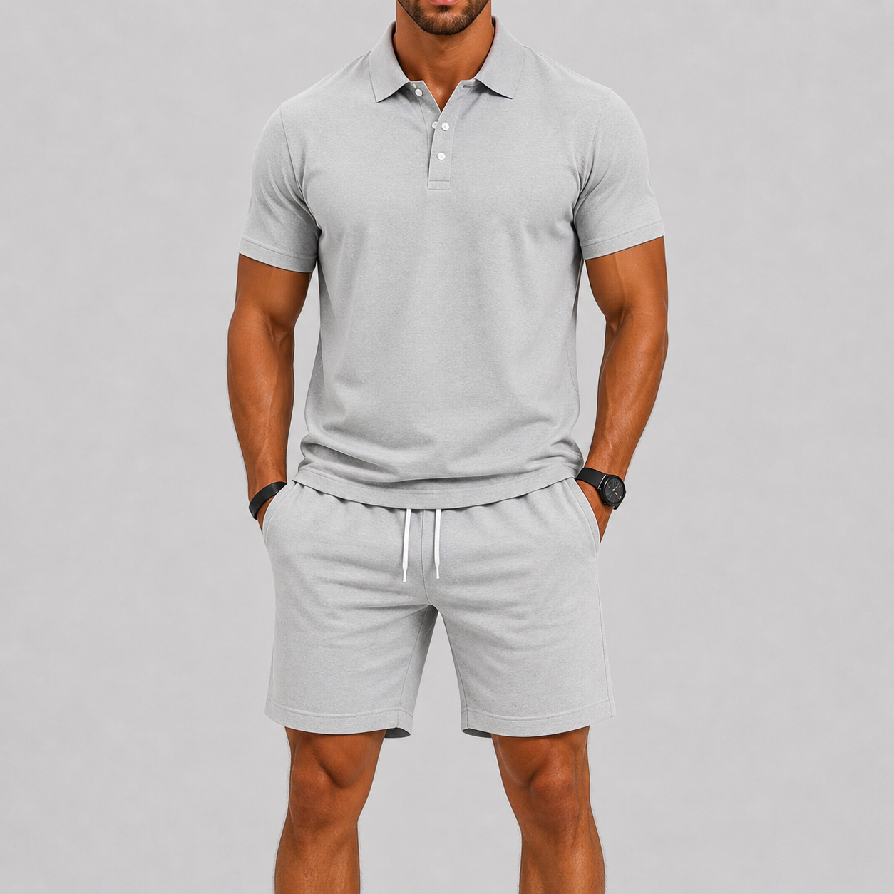 Men's Sports Set – Lightweight Polo & Shorts Two-Piece Summer Outfit