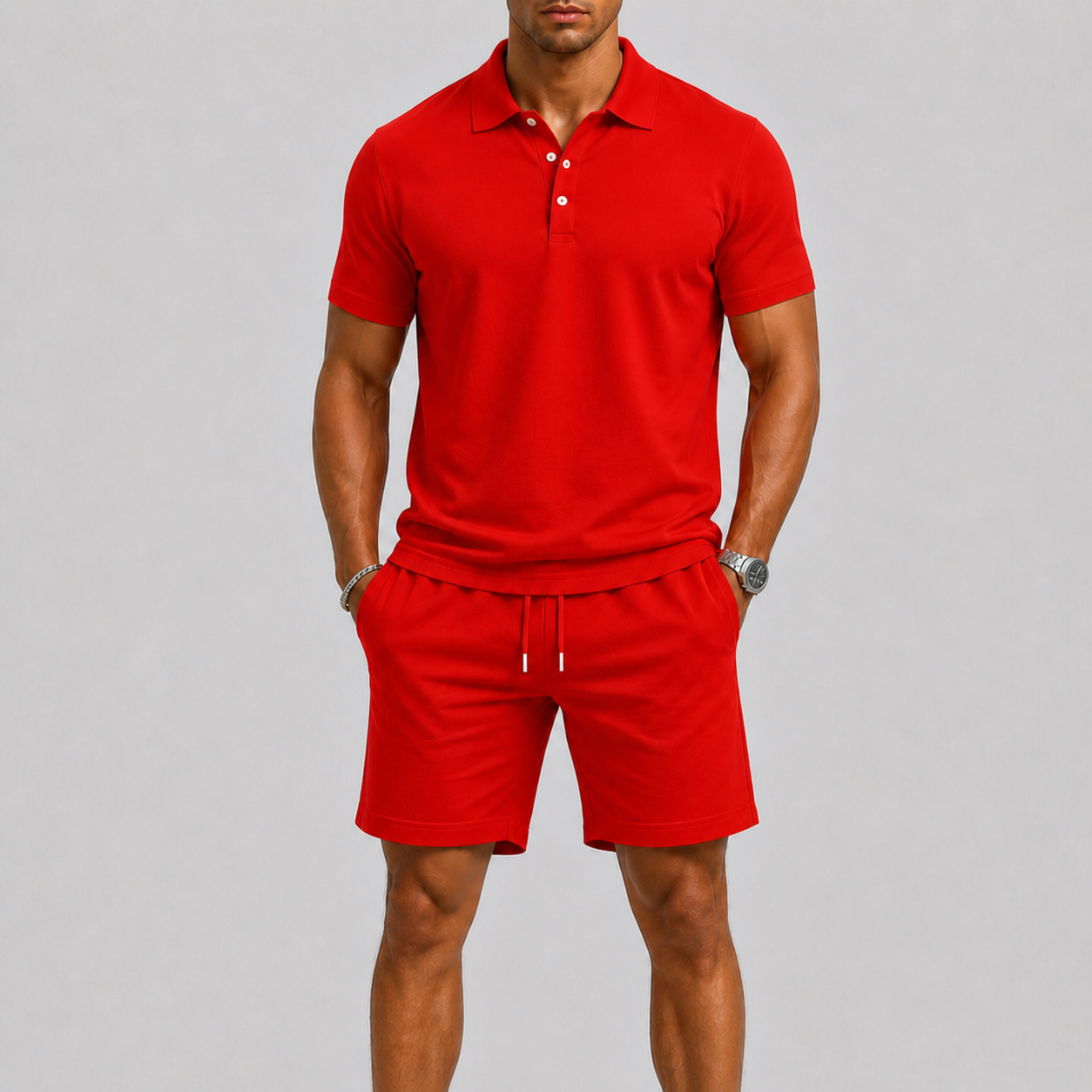 Men's Sports Set – Lightweight Polo & Shorts Two-Piece Summer Outfit