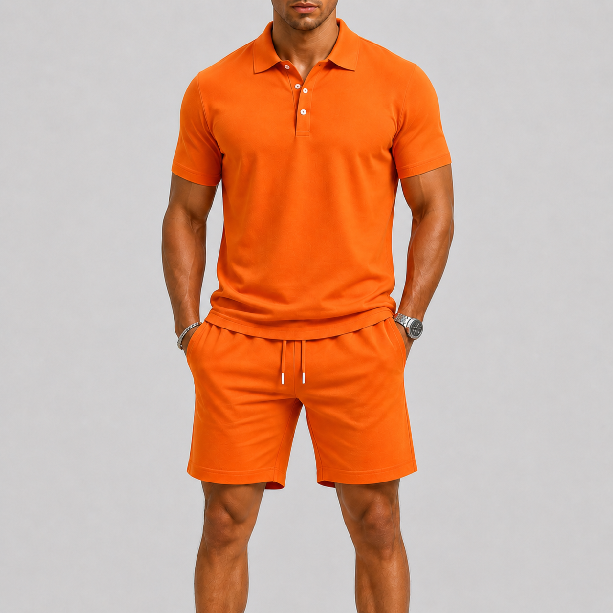 Men's Sports Set – Lightweight Polo & Shorts Two-Piece Summer Outfit