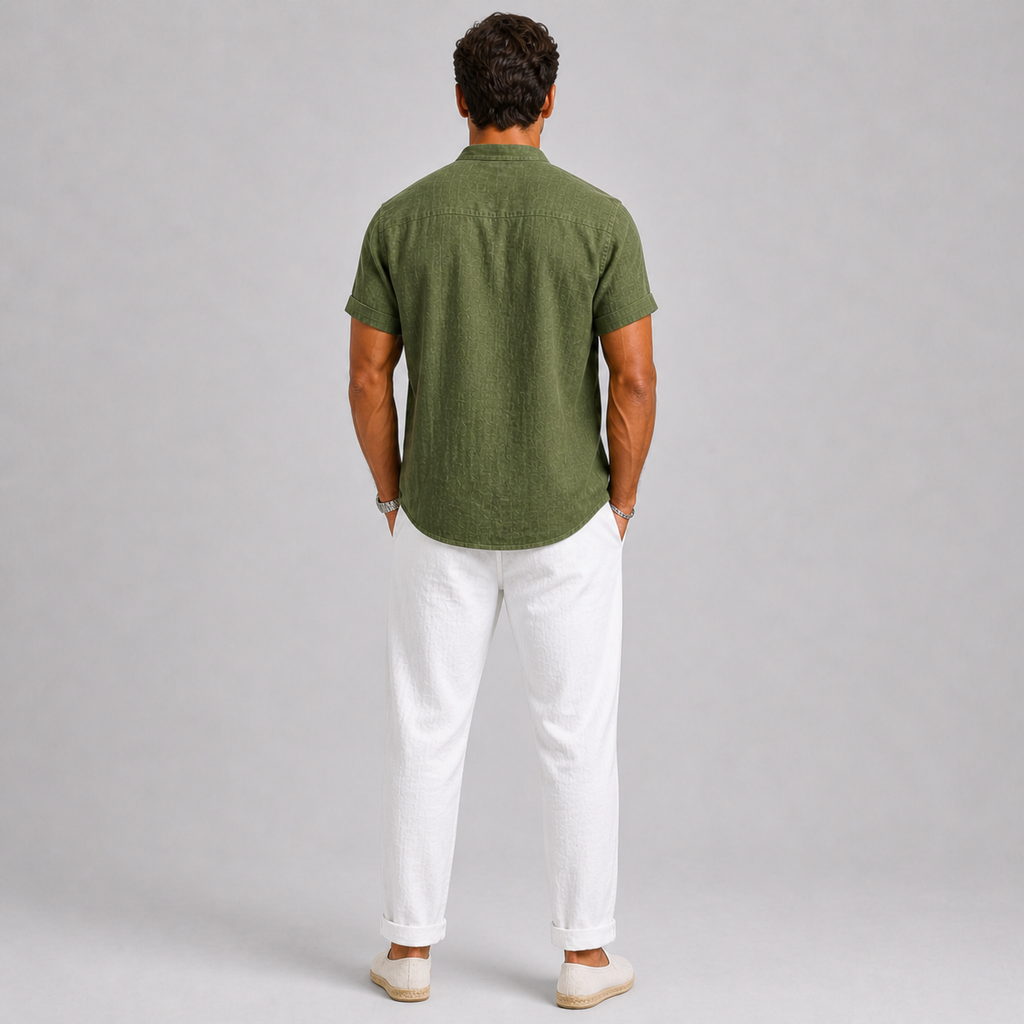 Men's Linen Set – Shirt & Trousers Two-Piece Summer Outfit