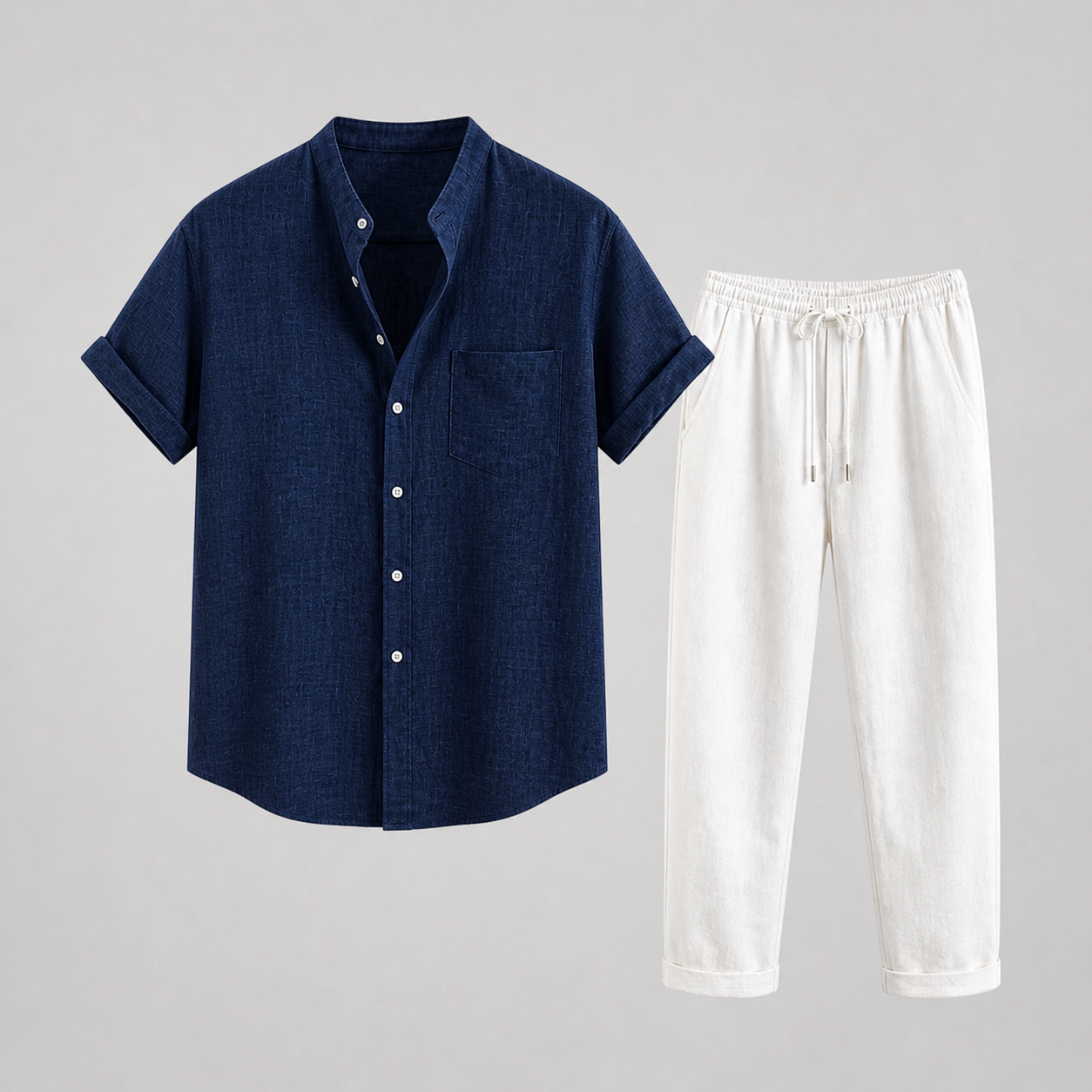 Men's Linen Set – Shirt & Trousers Two-Piece Summer Outfit