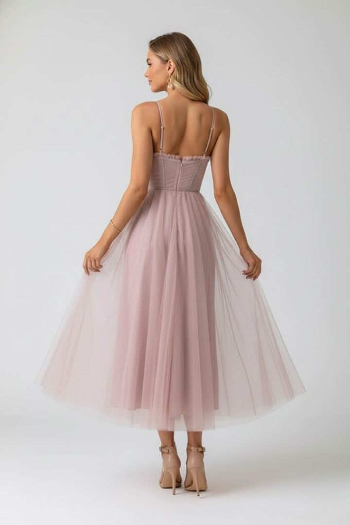 Women's Tulle Dress with Sweetheart Neckline – Formal Evening & Party Dress